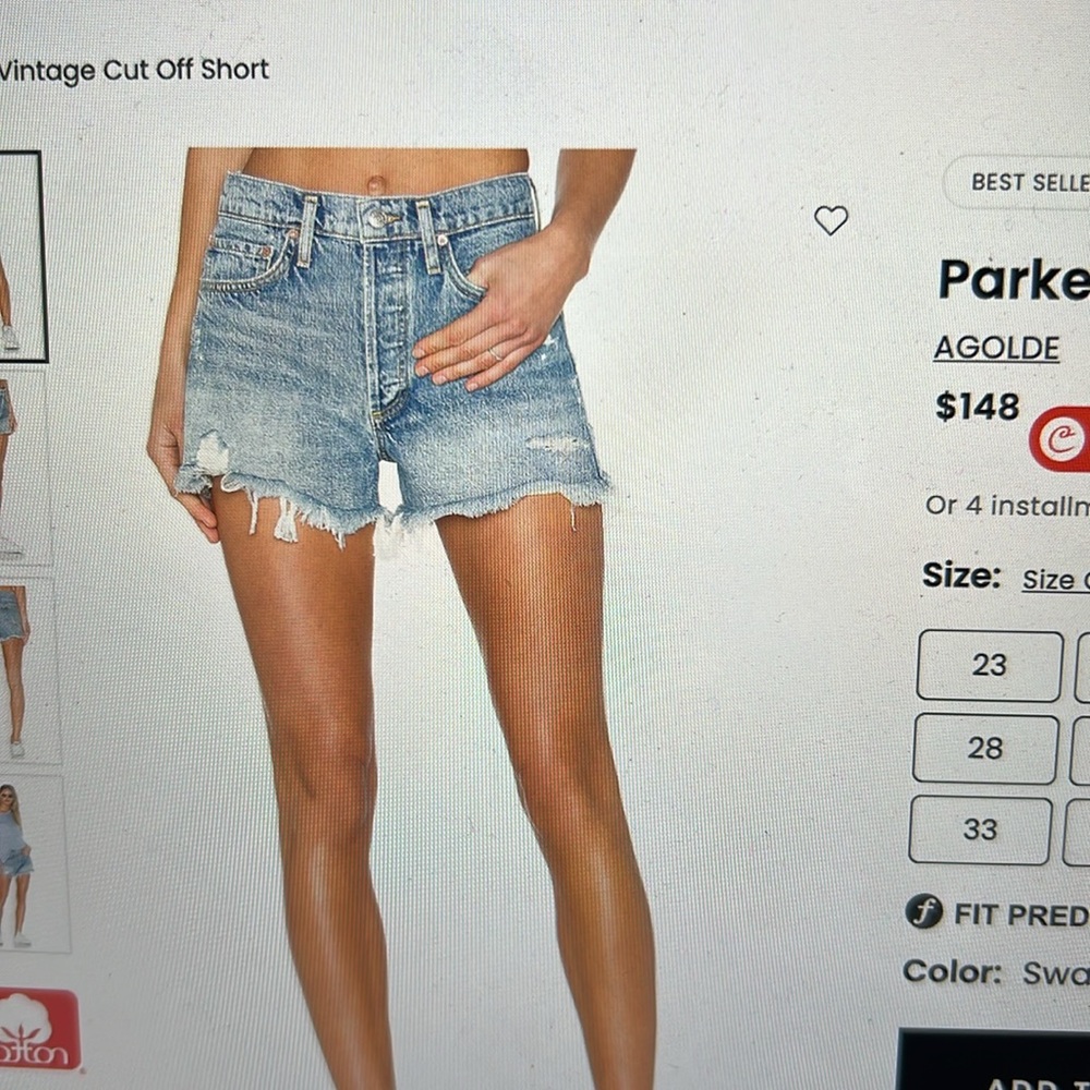 Agolde Vintage Cut Off Short